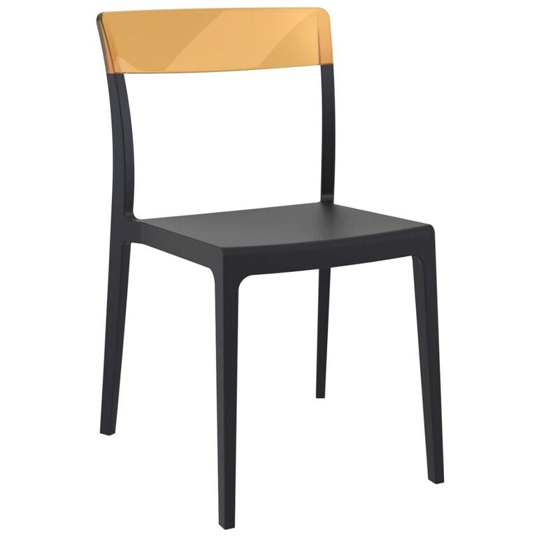 Compamia Flash Dining Chair White Transparent Clear/Glossy White/Red/Amber- Set of Two