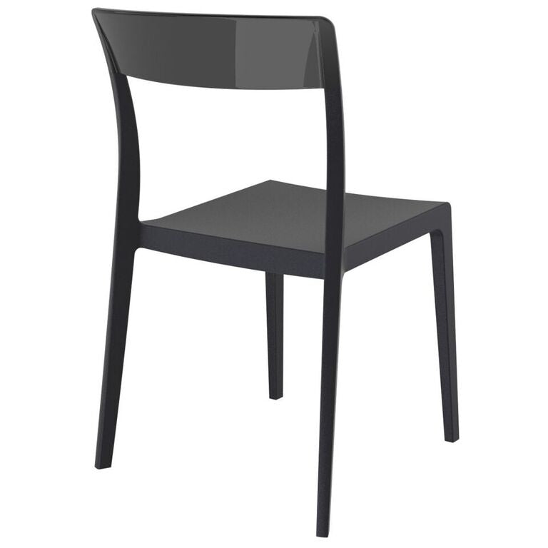 Compamia Flash Dining Chair White Transparent Clear/Glossy White/Red/Amber- Set of Two