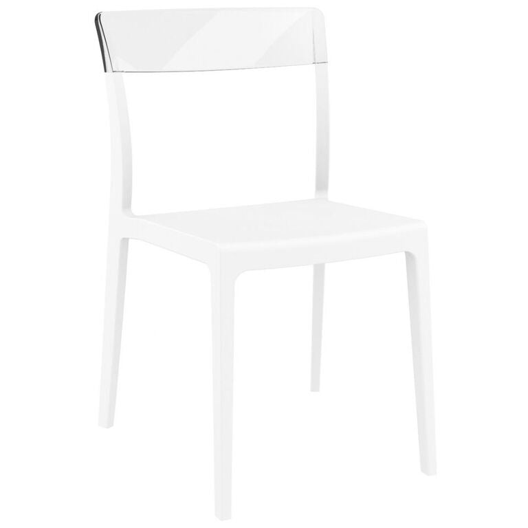 Compamia Flash Dining Chair White Transparent Clear/Glossy White/Red/Amber- Set of Two