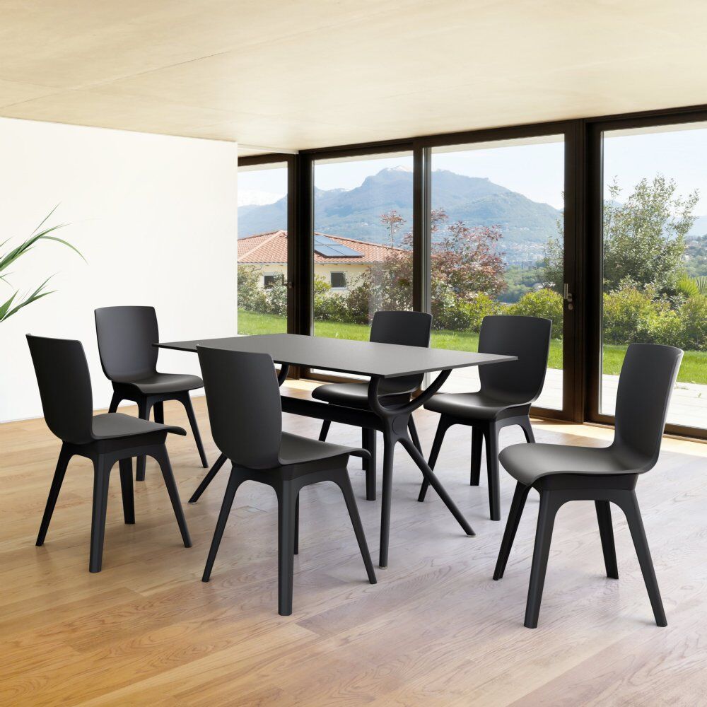 Compamia Mio PP Modern 7-Piece Dining Set with 55-inch Air Table