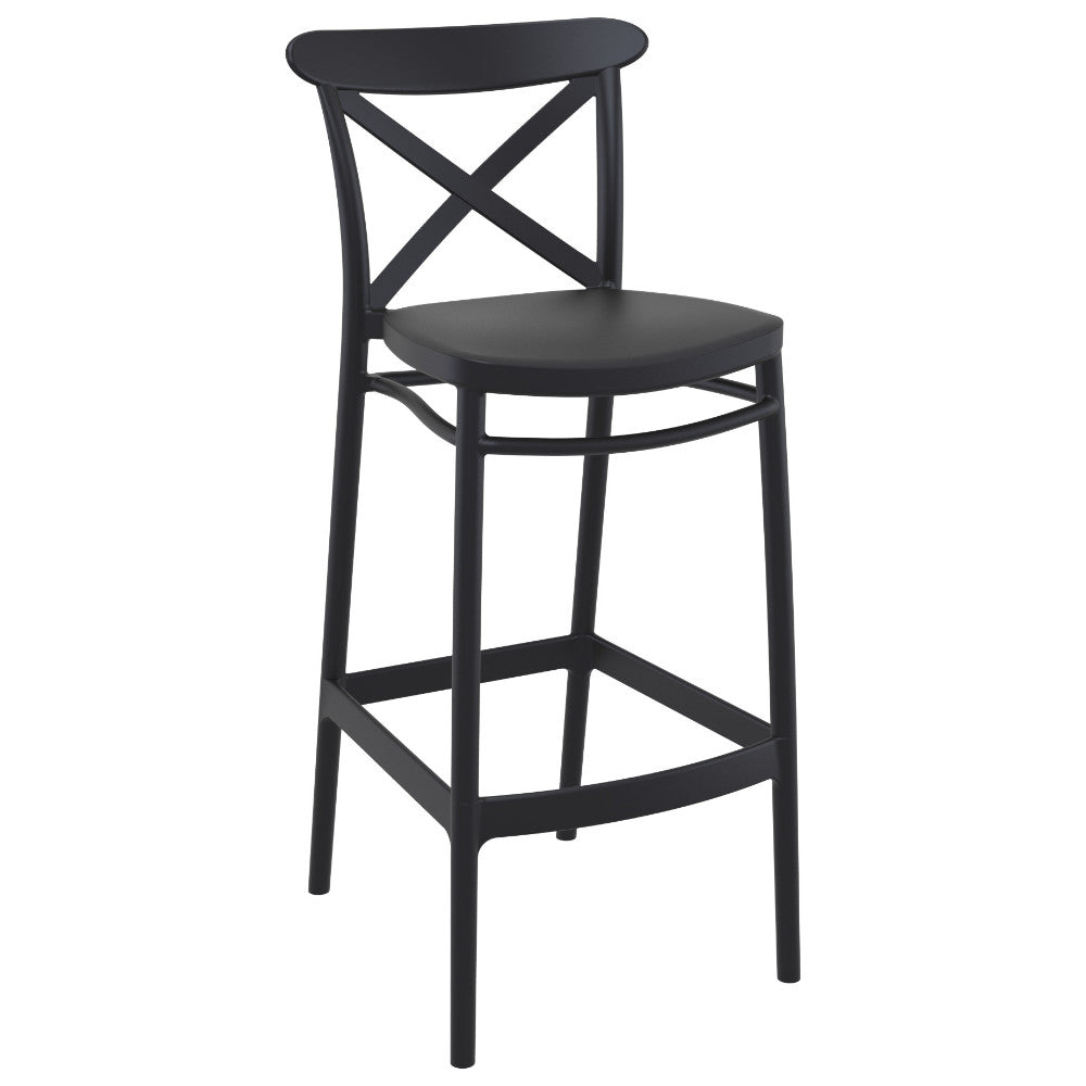 Compamia Sky Cross Square Bar Set with 2 Barstools in Black/Dark Gray/Taupe/White/Olive Green
