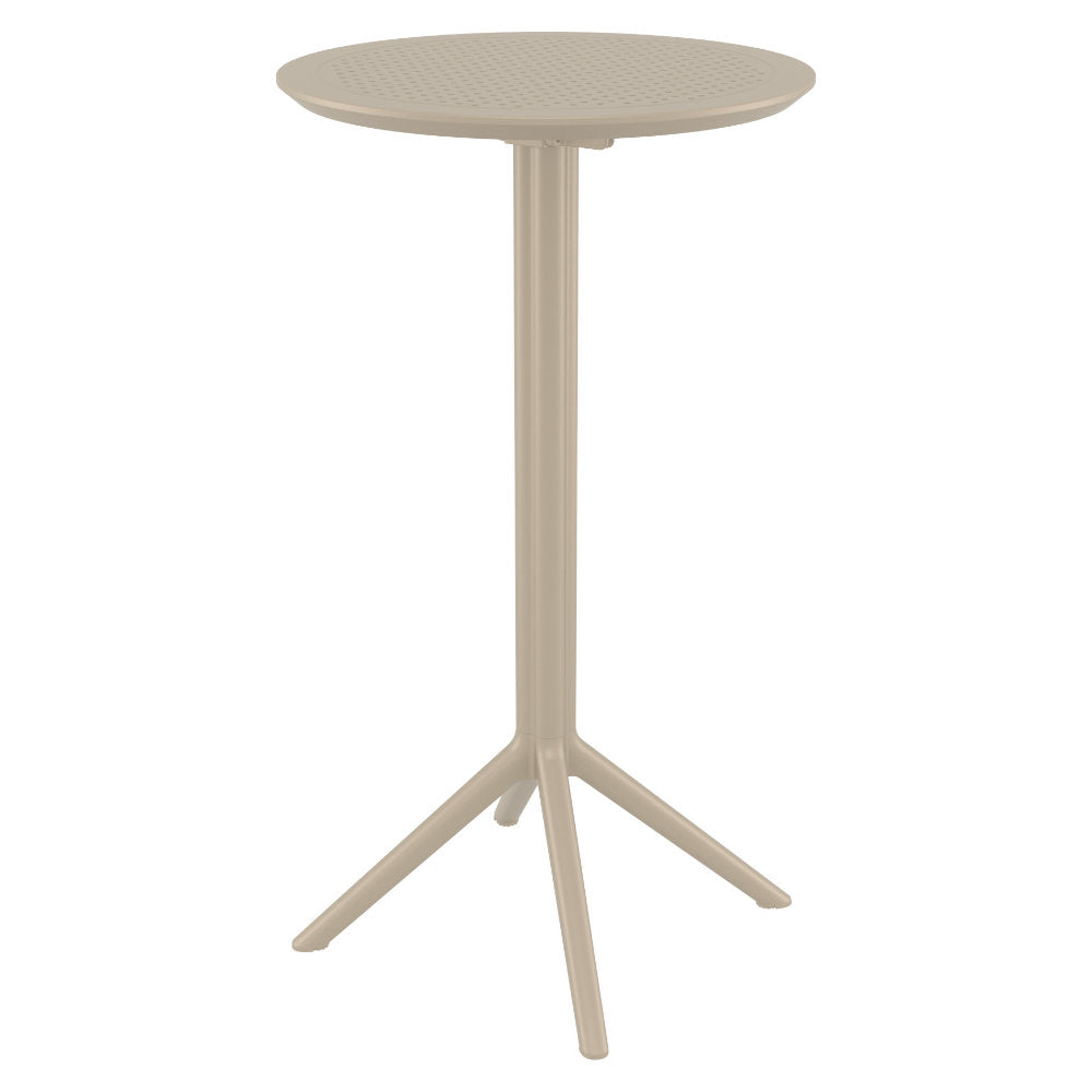Compamia Sky Round Folding Bar Table 24 inch Black/Dark Gray/Taupe/Olive Green/White