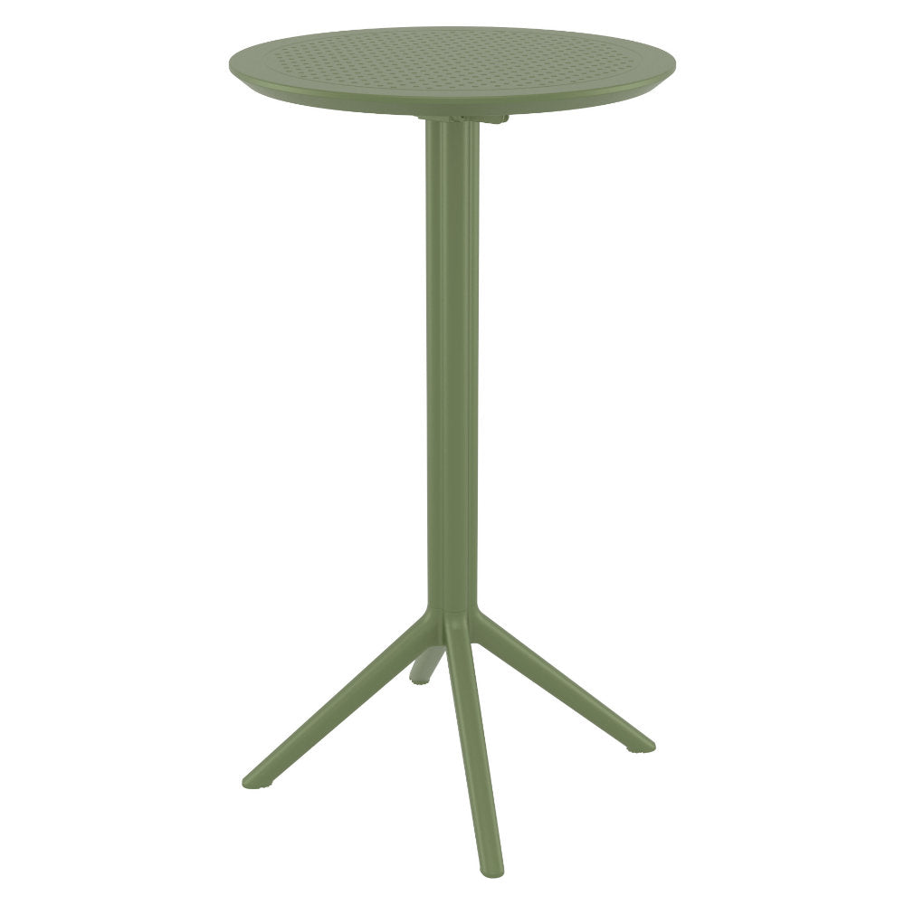 Compamia Sky Round Folding Bar Table 24 inch Black/Dark Gray/Taupe/Olive Green/White