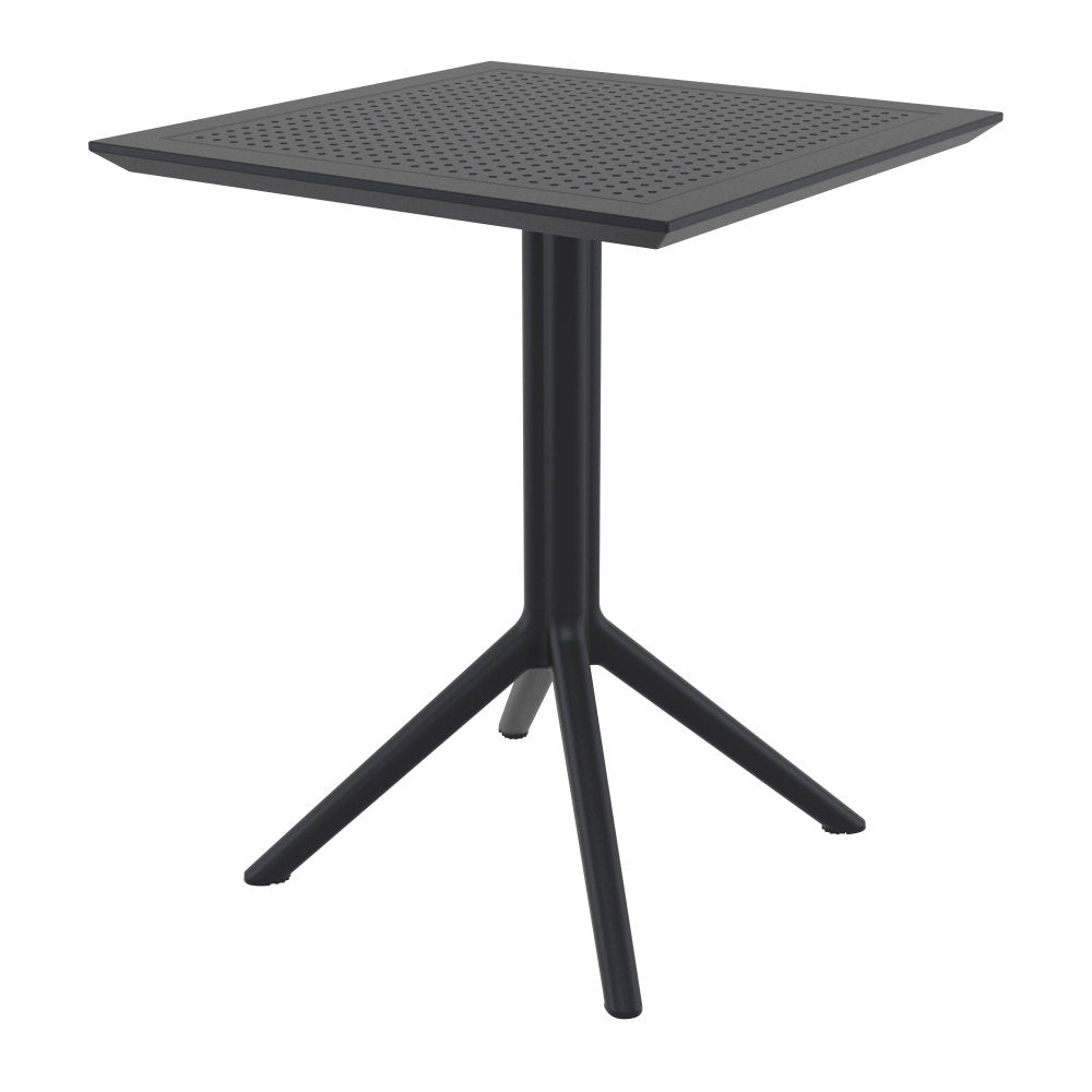 Compamia Lucy Outdoor Bistro Set 3 Piece with 24 inch Table Top Black/Dark Gray/Taupe/White