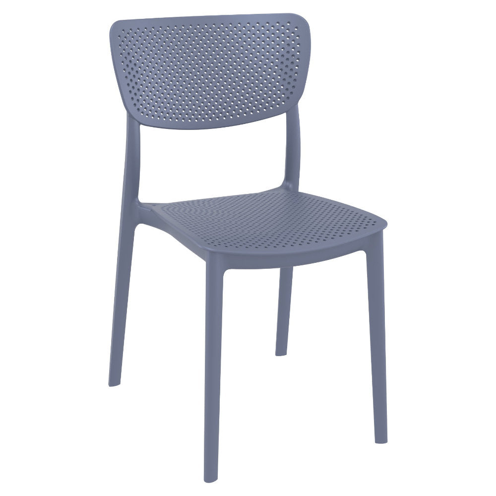 Compamia Lucy Outdoor Bistro Set 3 Piece with 24 inch Table Top Black/Dark Gray/Taupe/White