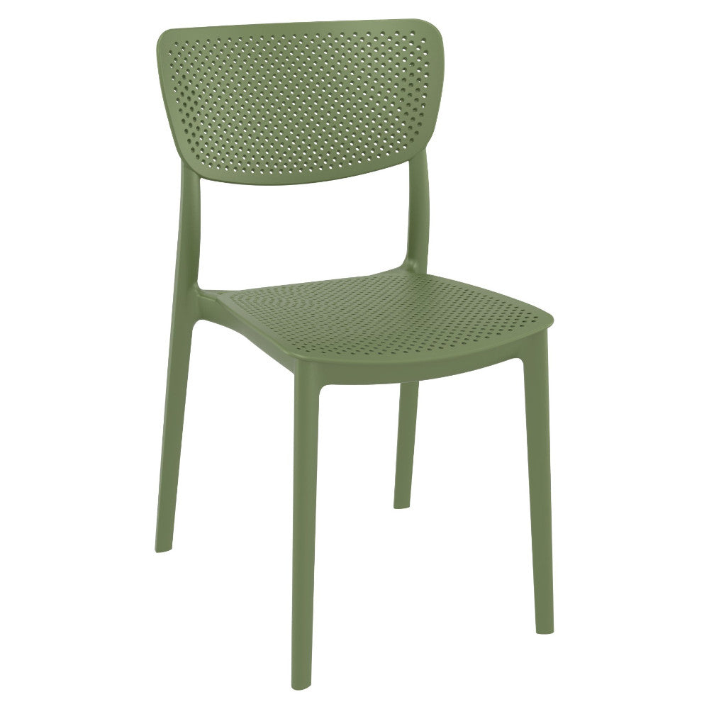 Compamia Lucy Outdoor Bistro Set 3 Piece with 24/27/31 inch Table Top in Olive Green/Black/Dark Gray/Taupe/White
