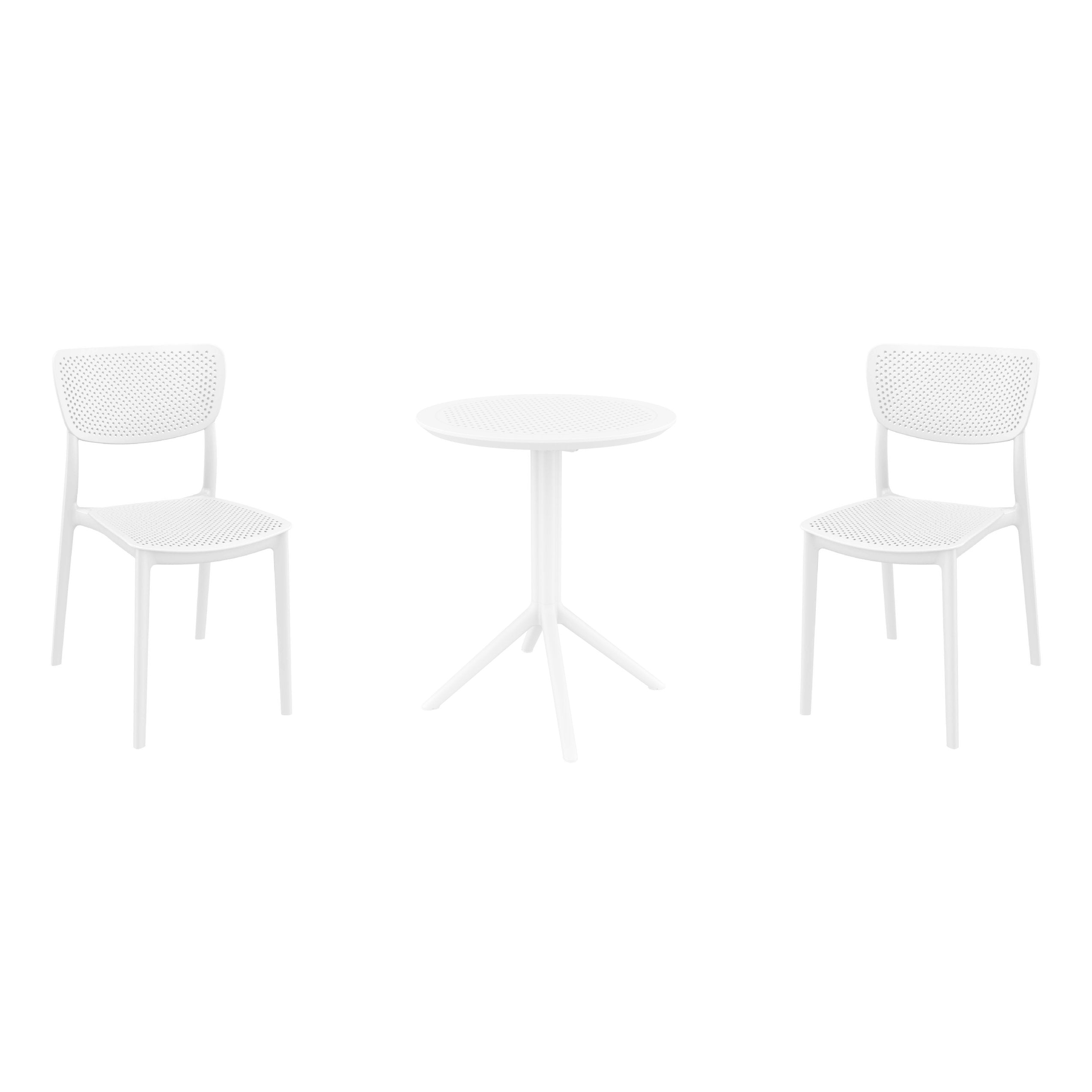 Compamia Lucy Bistro Set 3 Piece with 24 inch Table Top in Black/Dark Gray/Taupe/Olive Green/White