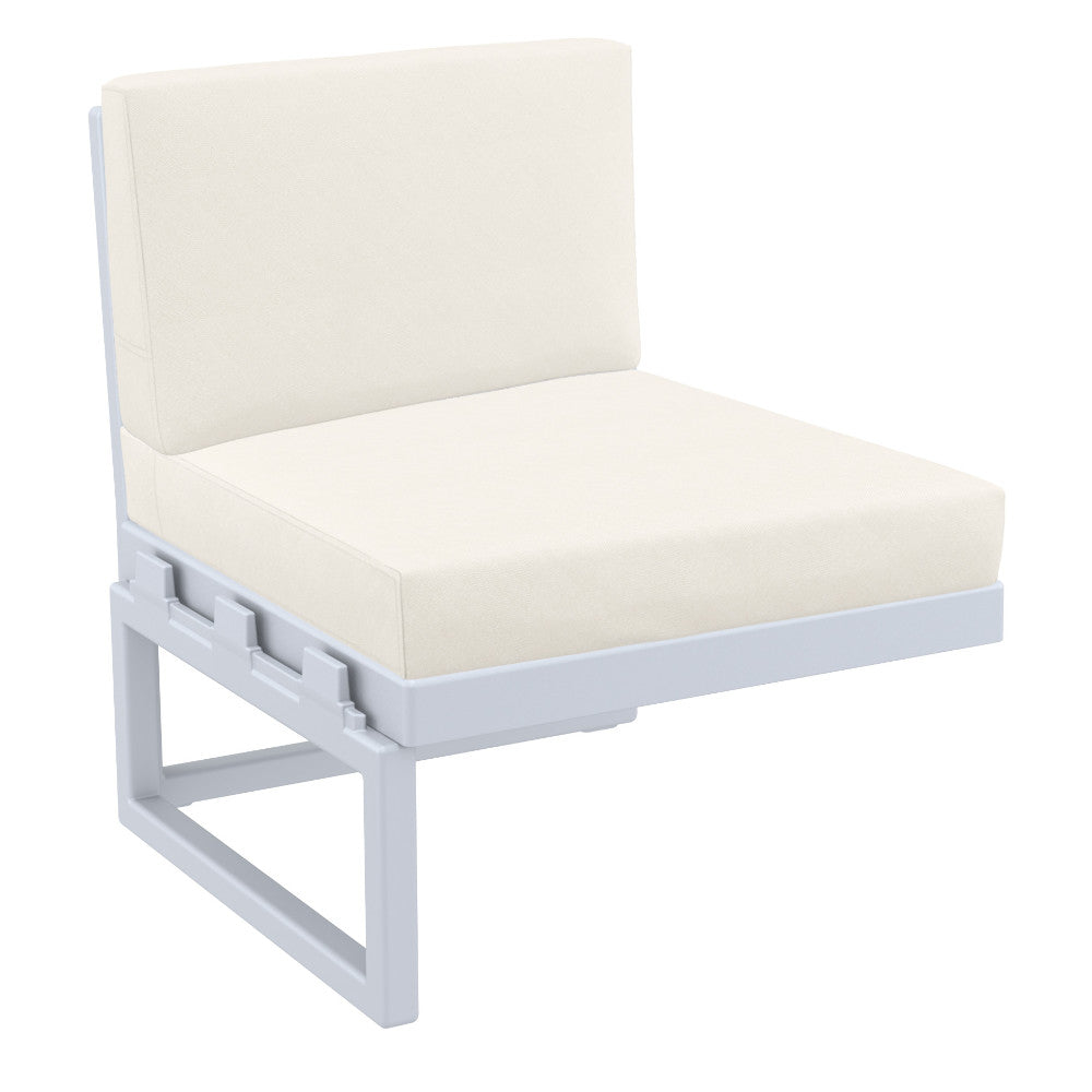 Compamia Mykonos Extension Silver with Sunbrella Charcoal/Natural Cushion
