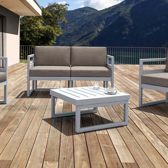 Compamia Mykonos Square Coffee Table In Silver