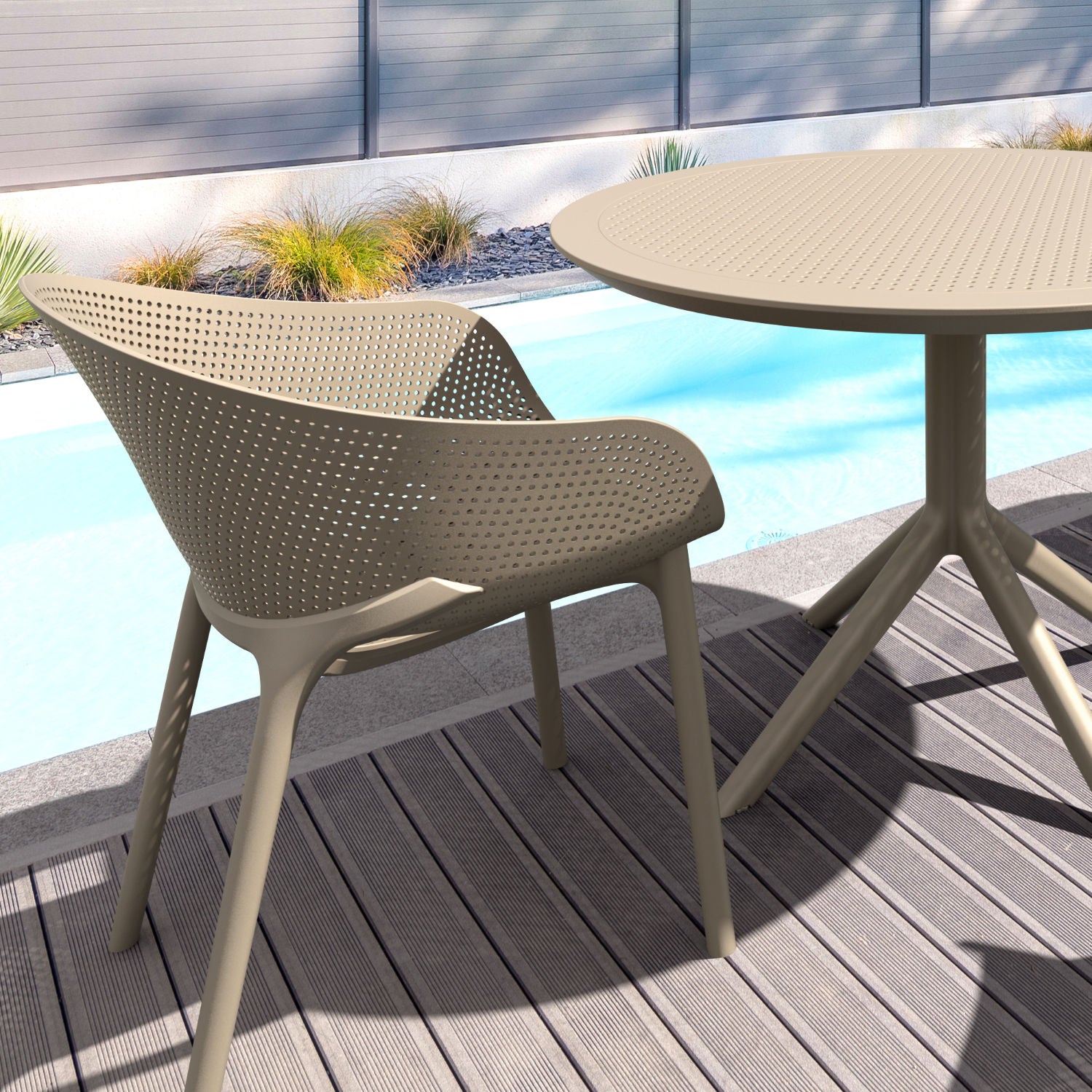 Compamia Sky Pro Stacking Dining Chair In Black/Gray/Taupe/Marsala/Olive Green/White - Set of 2