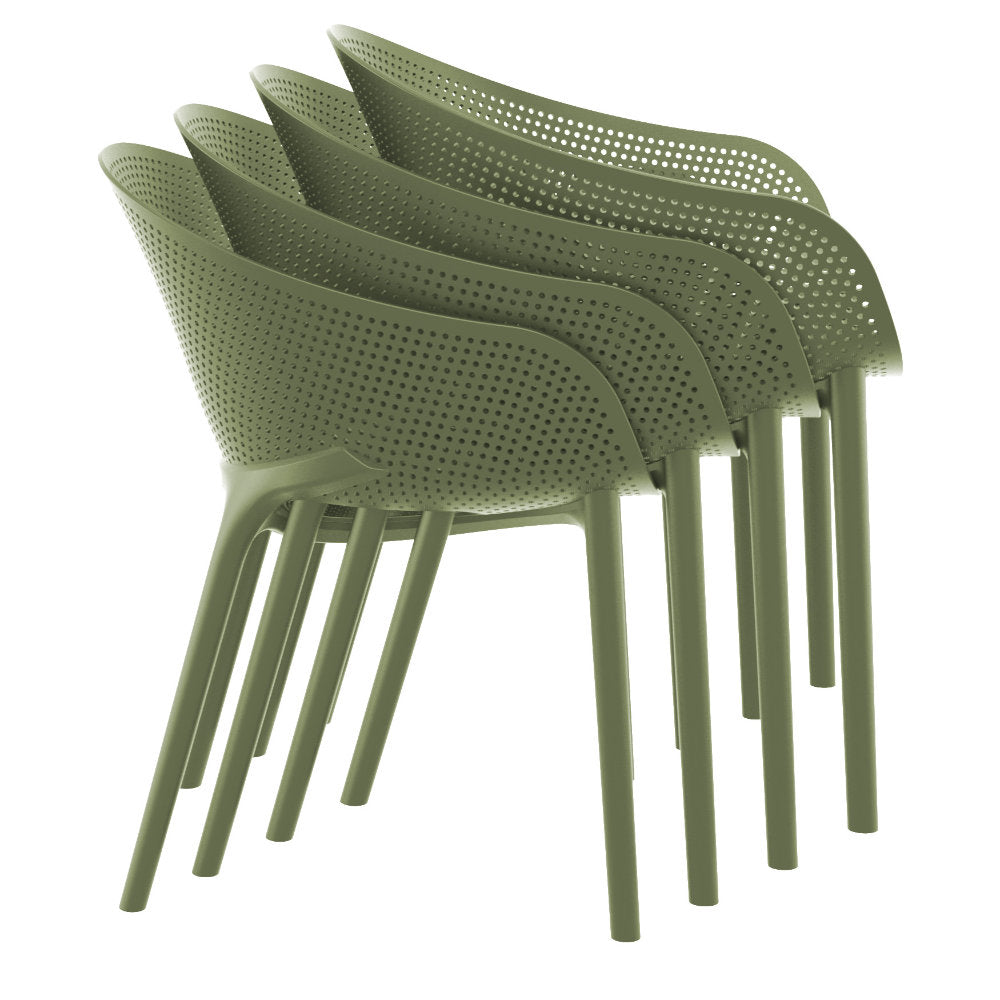 Compamia Sky Pro Stacking Dining Chair In Black/Gray/Taupe/Marsala/Olive Green/White - Set of 2