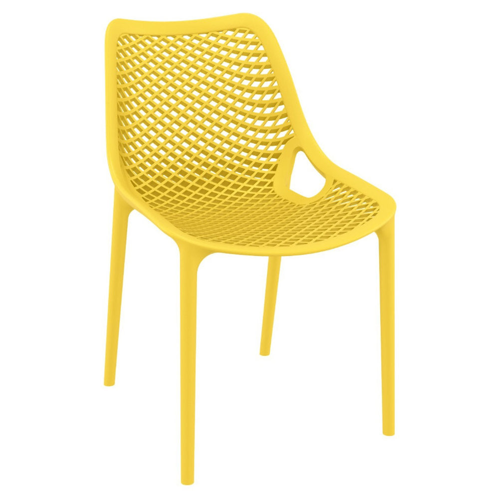Compamia Air Mix Square Dining Set with White Table and 4 Taupe/Orange/Red/Tropical Geen/Yellow Chairs
