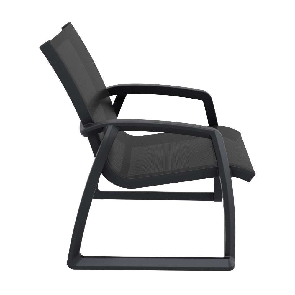 Compamia Pacific Club Arm Chair in Black/Dark Gray/Taupe/White Frame- Set of two