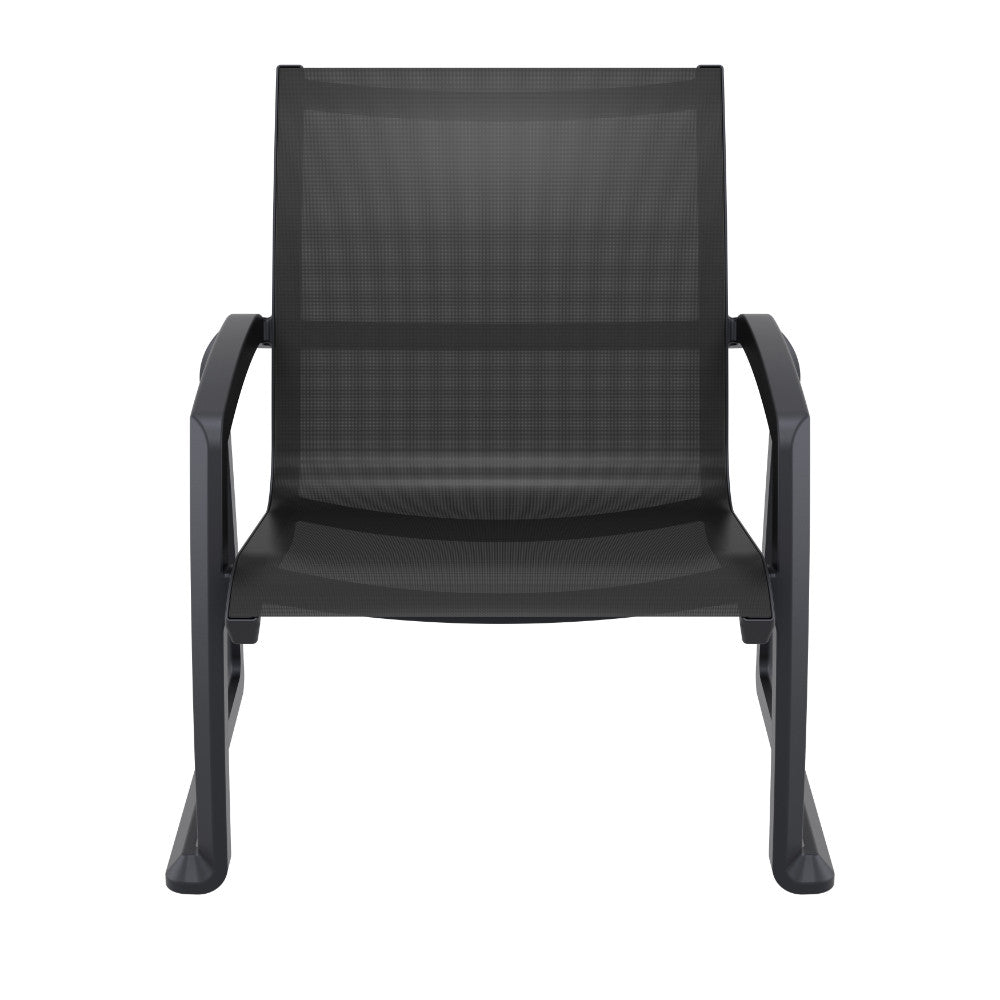 Compamia Pacific Club Arm Chair in Black/Dark Gray/Taupe/White Frame- Set of two
