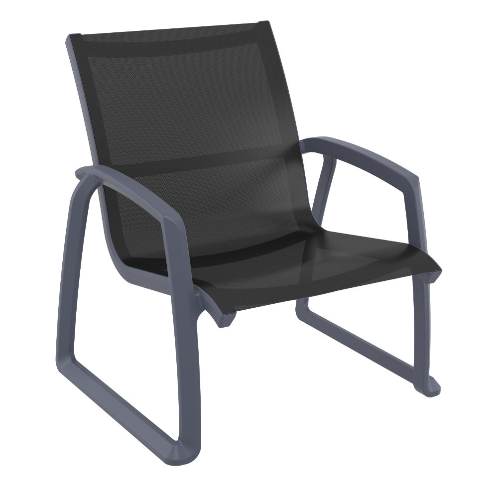 Compamia Pacific Club Arm Chair in Black/Dark Gray/Taupe/White Frame- Set of two