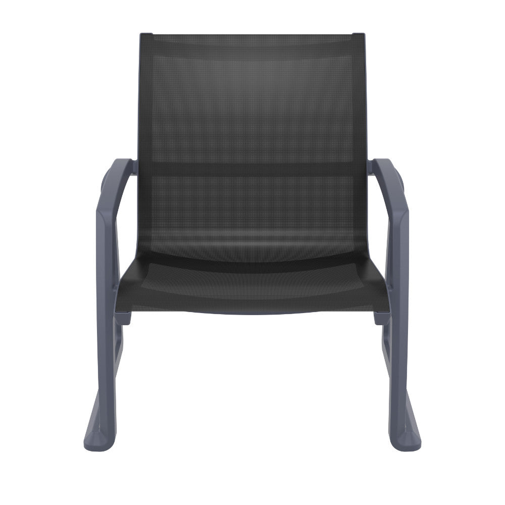 Compamia Pacific Club Arm Chair in Black/Dark Gray/Taupe/White Frame- Set of two
