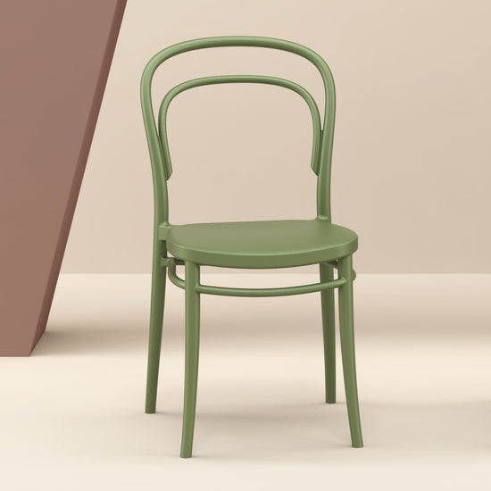 Compamia Marie Resin Outdoor Chair Black/Olive Green/White - Set of 2