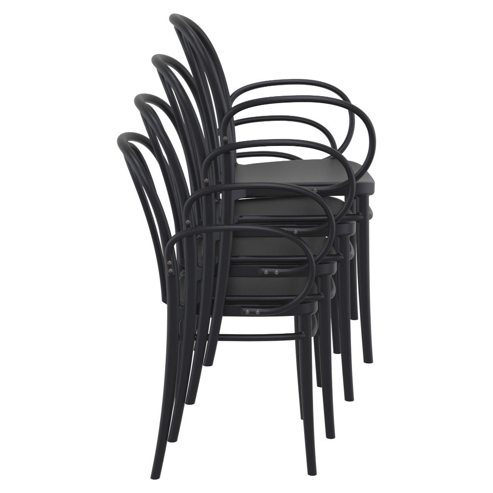 Compamia Victor XL Resin Outdoor Chair Black/Dark Gray/Taupe/Olive Green/White - Set of 2