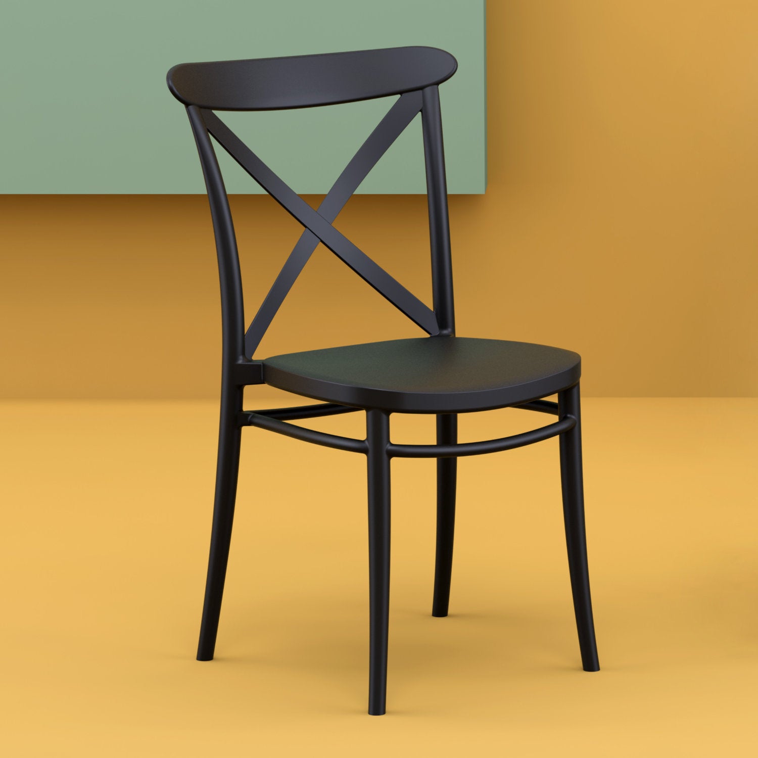 Compamia Cross Resin Outdoor Chair Black/Dark Gray/Taupe/Olive Green/White - Set of 2