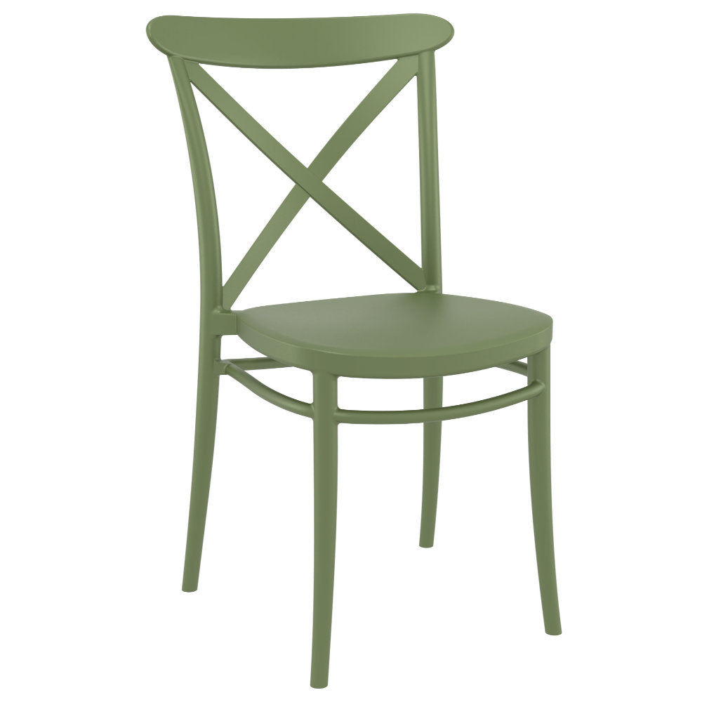 Compamia Cross Resin Outdoor Chair Black/Dark Gray/Taupe/Olive Green/White - Set of 2