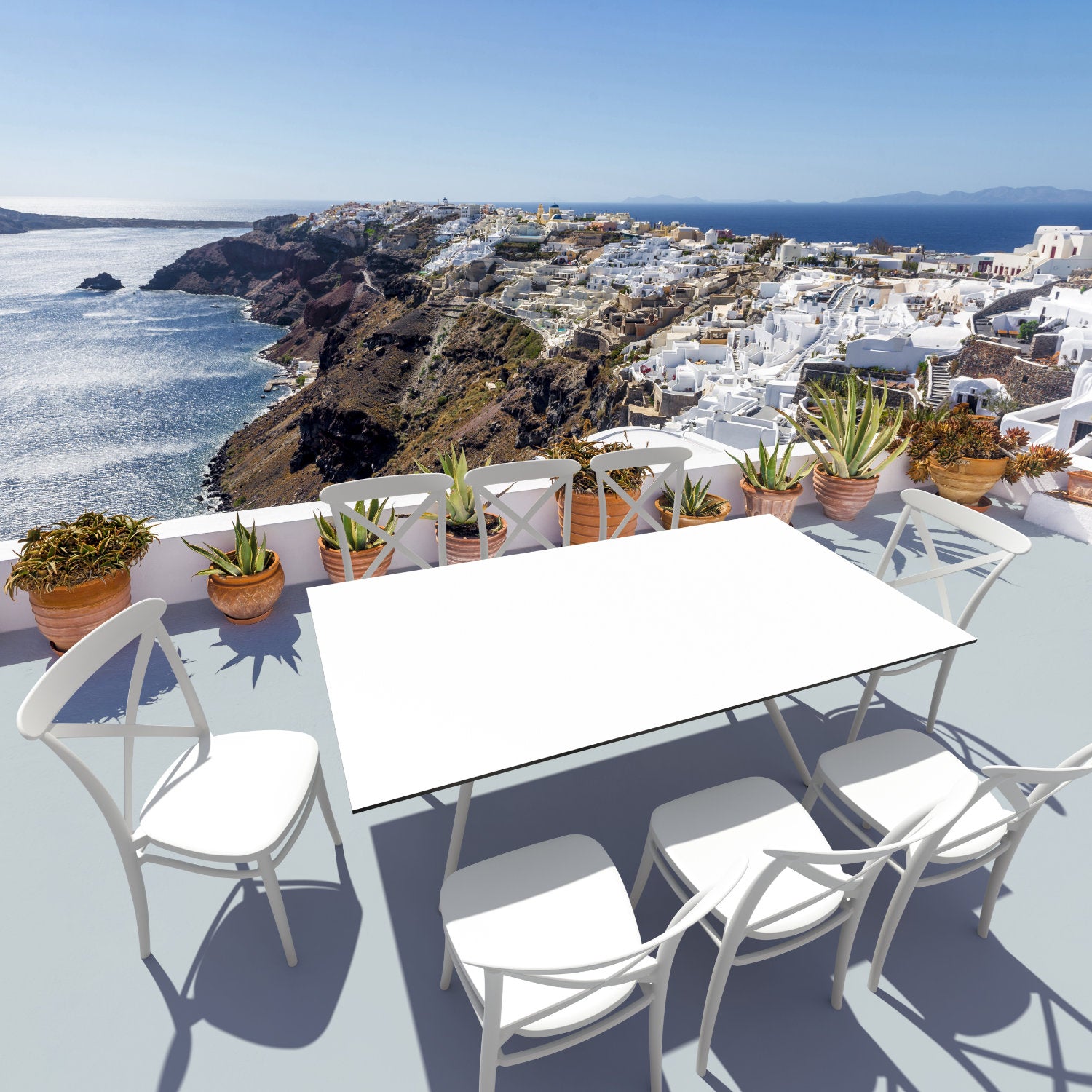 Compamia Cross Resin Outdoor Chair Black/Dark Gray/Taupe/Olive Green/White - Set of 2