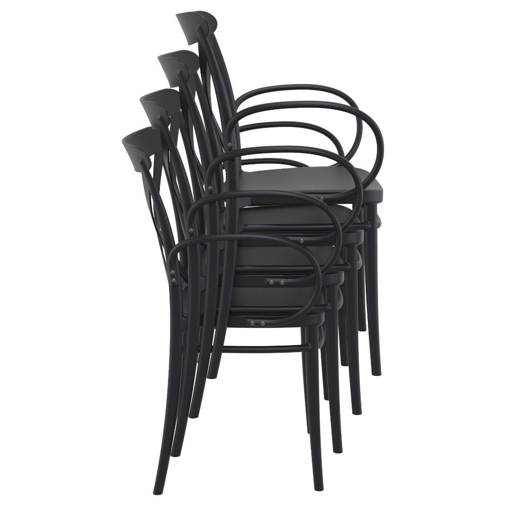 Compamia Cross XL Resin Outdoor Chair Black/Dark Gray/Taupe/Olive Green/White - Set of 2