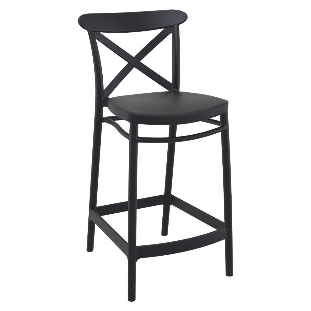 Compamia Cross Counter Stool Black/Dark Gray/Taupe/Olive Green/White - Set of 2