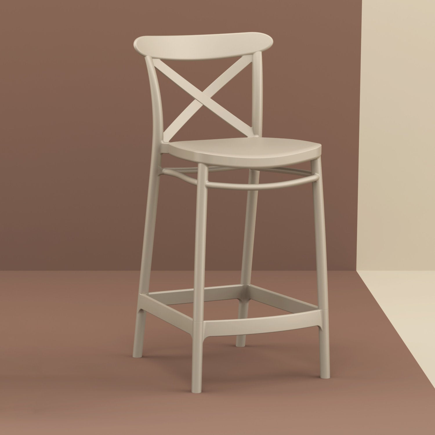 Compamia Cross Counter Stool Black/Dark Gray/Taupe/Olive Green/White - Set of 2