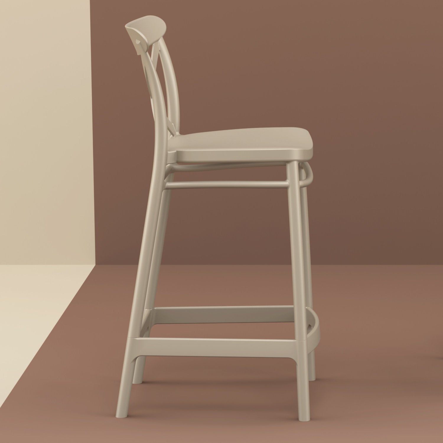 Compamia Cross Counter Stool Black/Dark Gray/Taupe/Olive Green/White - Set of 2
