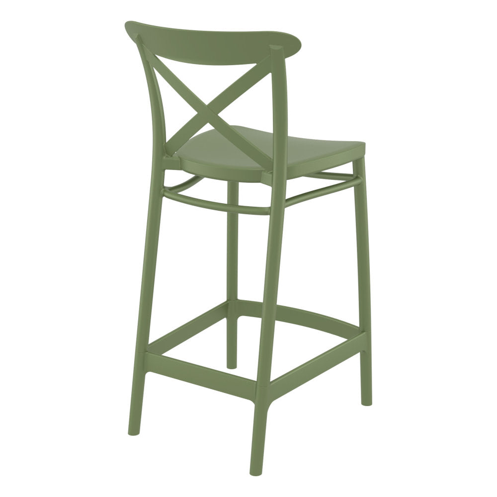 Compamia Cross Counter Stool Black/Dark Gray/Taupe/Olive Green/White - Set of 2