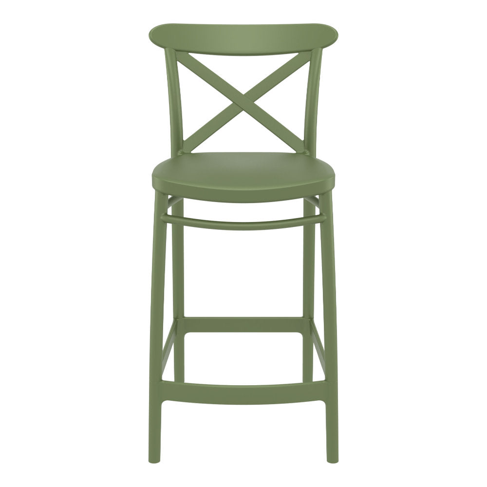 Compamia Cross Counter Stool Black/Dark Gray/Taupe/Olive Green/White - Set of 2