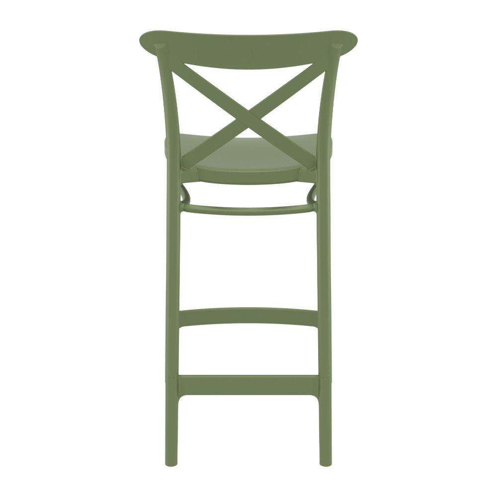 Compamia Cross Counter Stool Black/Dark Gray/Taupe/Olive Green/White - Set of 2