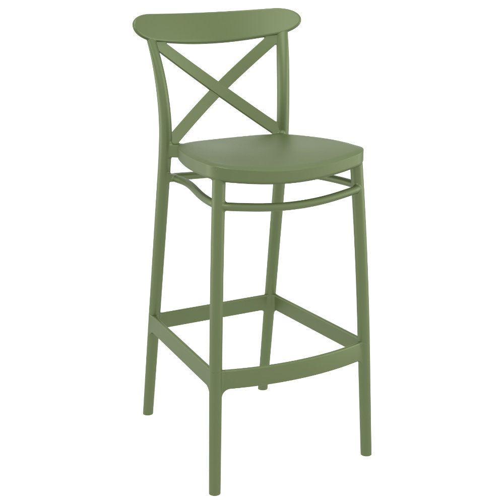 Compamia Cross Bar Stool Black/Dark Gray/Taupe/Olive Green/White - Set of 2