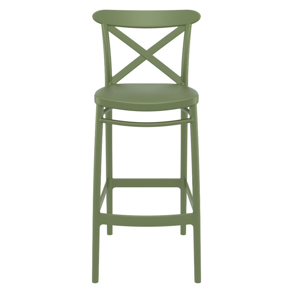 Compamia Cross Bar Stool Black/Dark Gray/Taupe/Olive Green/White - Set of 2