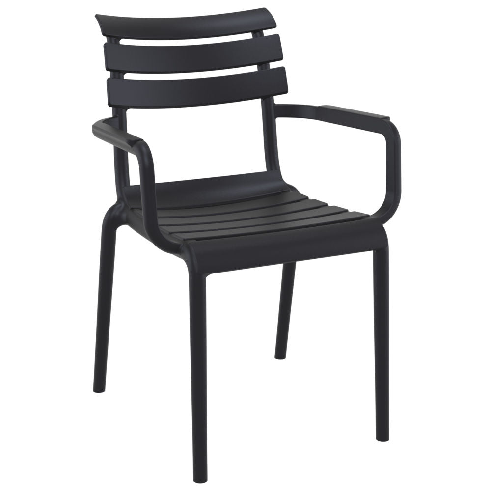 Compamia Paris Resin Outdoor Arm Chair In Black/Dark Gray/Taupe/Marsala/Olive Green/White - Set of 2