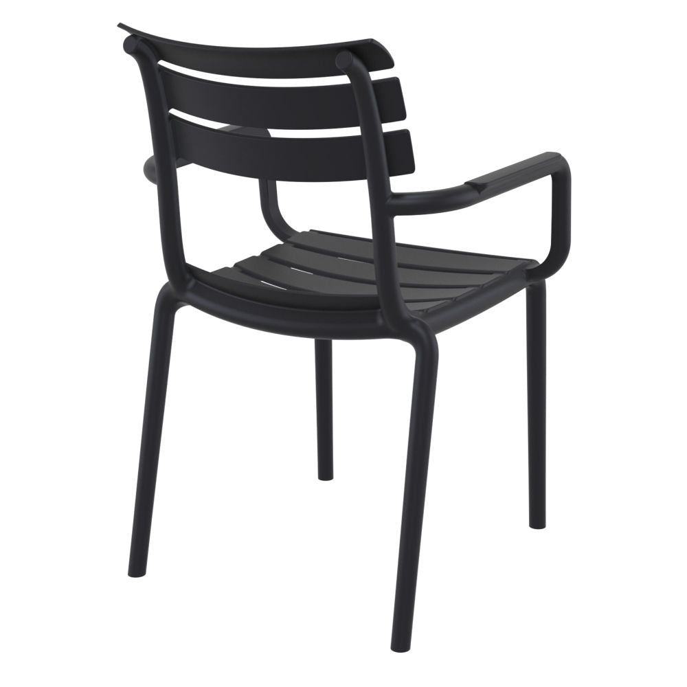 Compamia Paris Resin Outdoor Arm Chair In Black/Dark Gray/Taupe/Marsala/Olive Green/White - Set of 2
