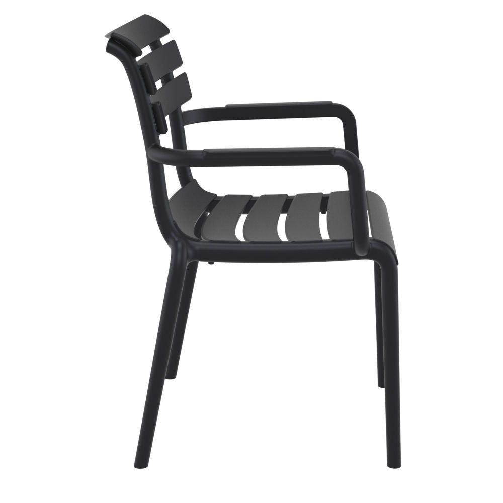 Compamia Paris Resin Outdoor Arm Chair In Black/Dark Gray/Taupe/Marsala/Olive Green/White - Set of 2