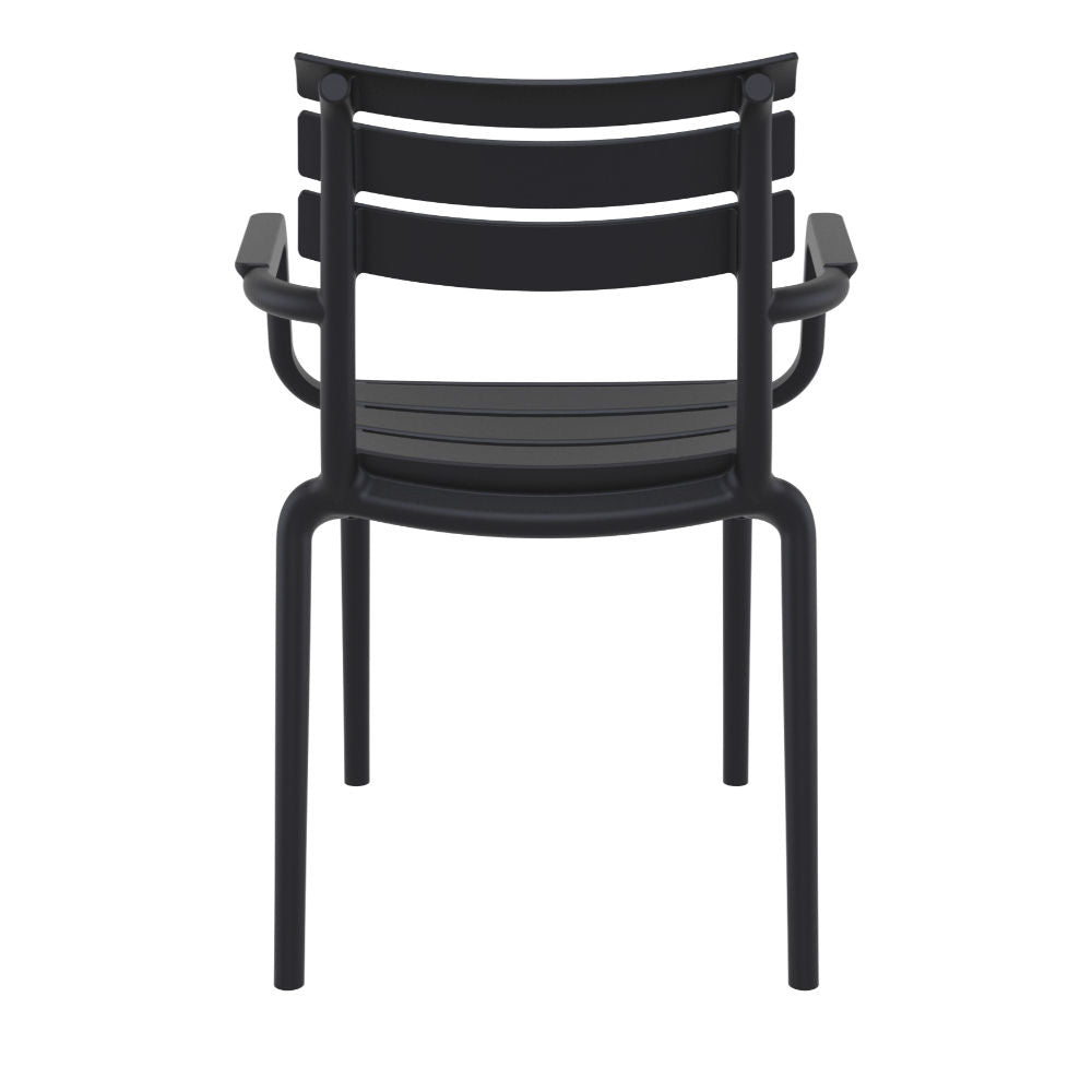 Compamia Paris Resin Outdoor Arm Chair In Black/Dark Gray/Taupe/Marsala/Olive Green/White - Set of 2
