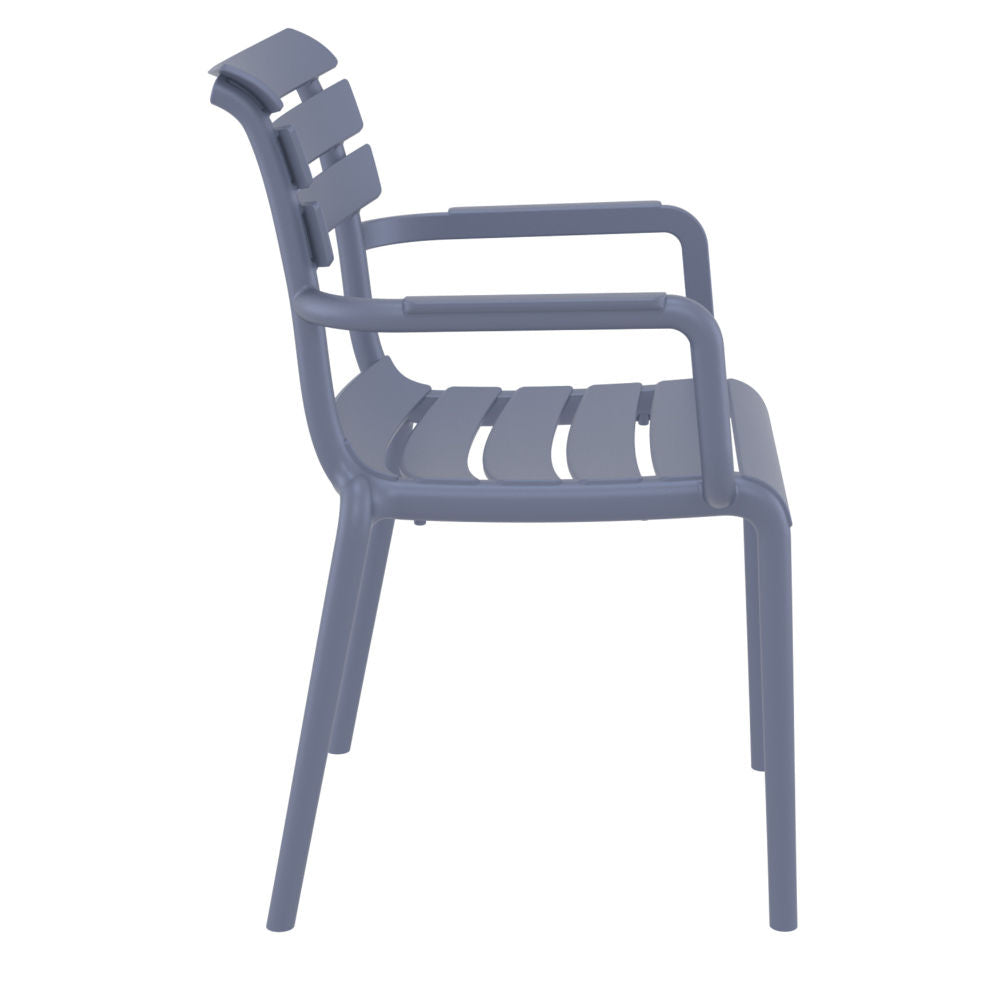Compamia Paris Resin Outdoor Arm Chair In Black/Dark Gray/Taupe/Marsala/Olive Green/White - Set of 2