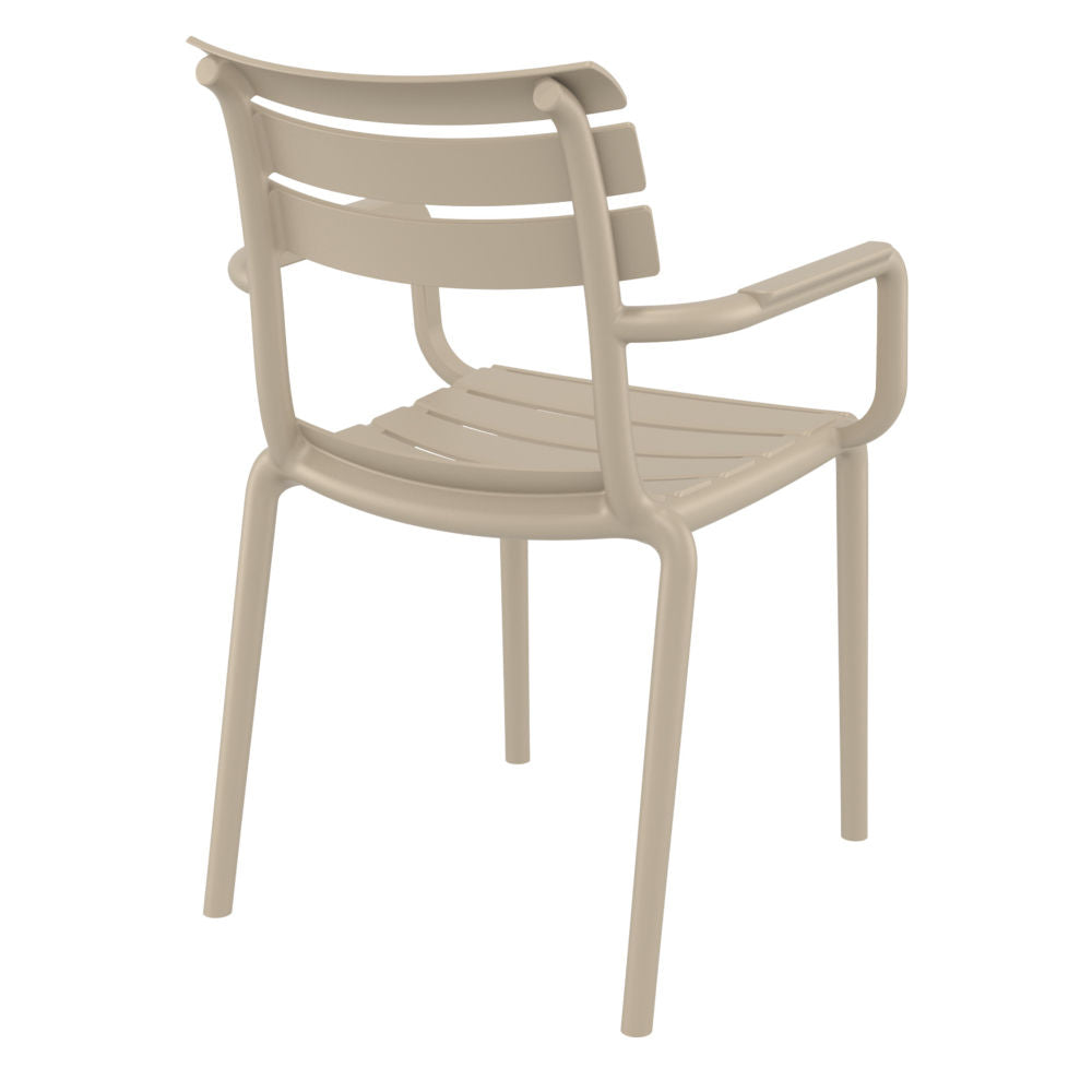 Compamia Paris Resin Outdoor Arm Chair In Black/Dark Gray/Taupe/Marsala/Olive Green/White - Set of 2