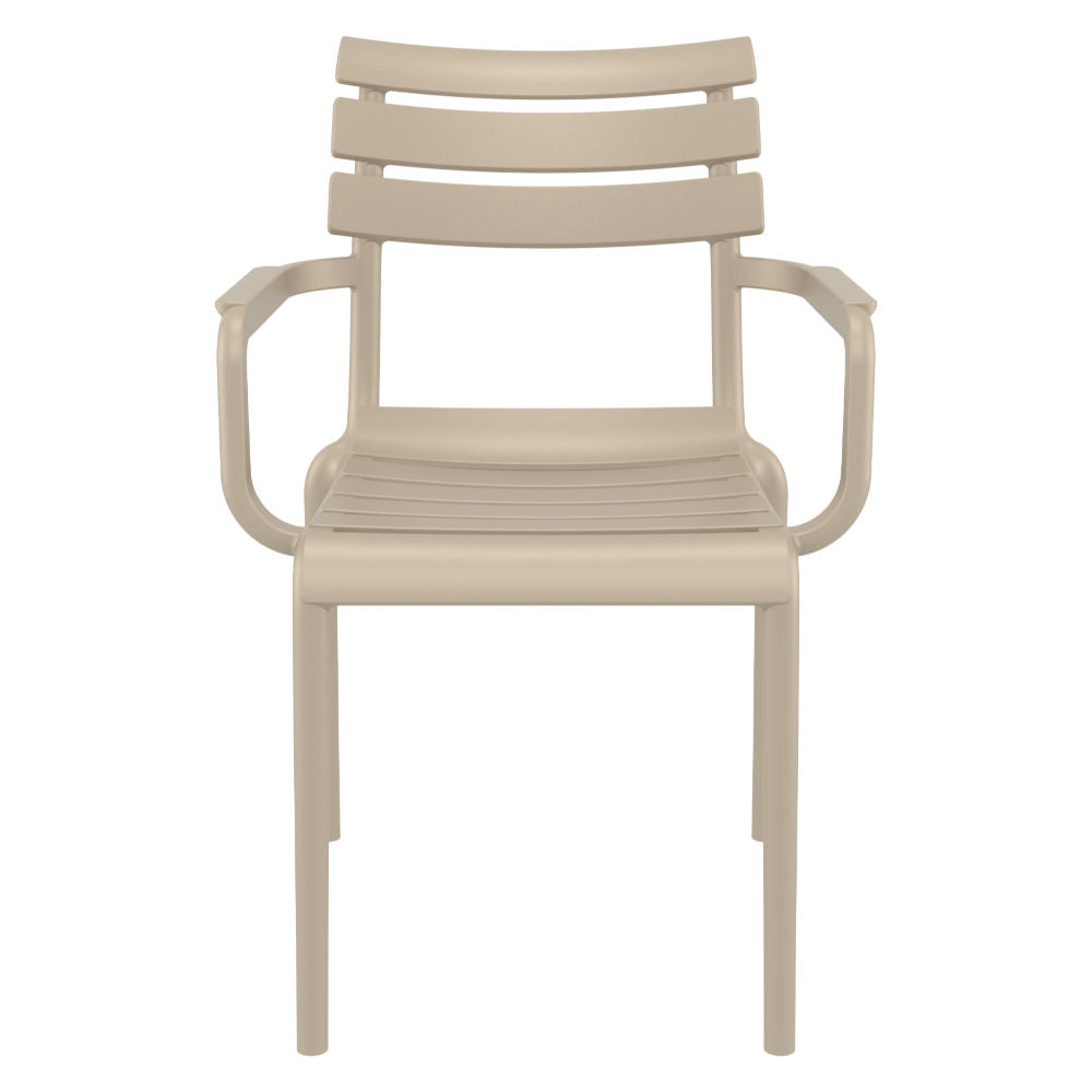 Compamia Paris Resin Outdoor Arm Chair In Black/Dark Gray/Taupe/Marsala/Olive Green/White - Set of 2