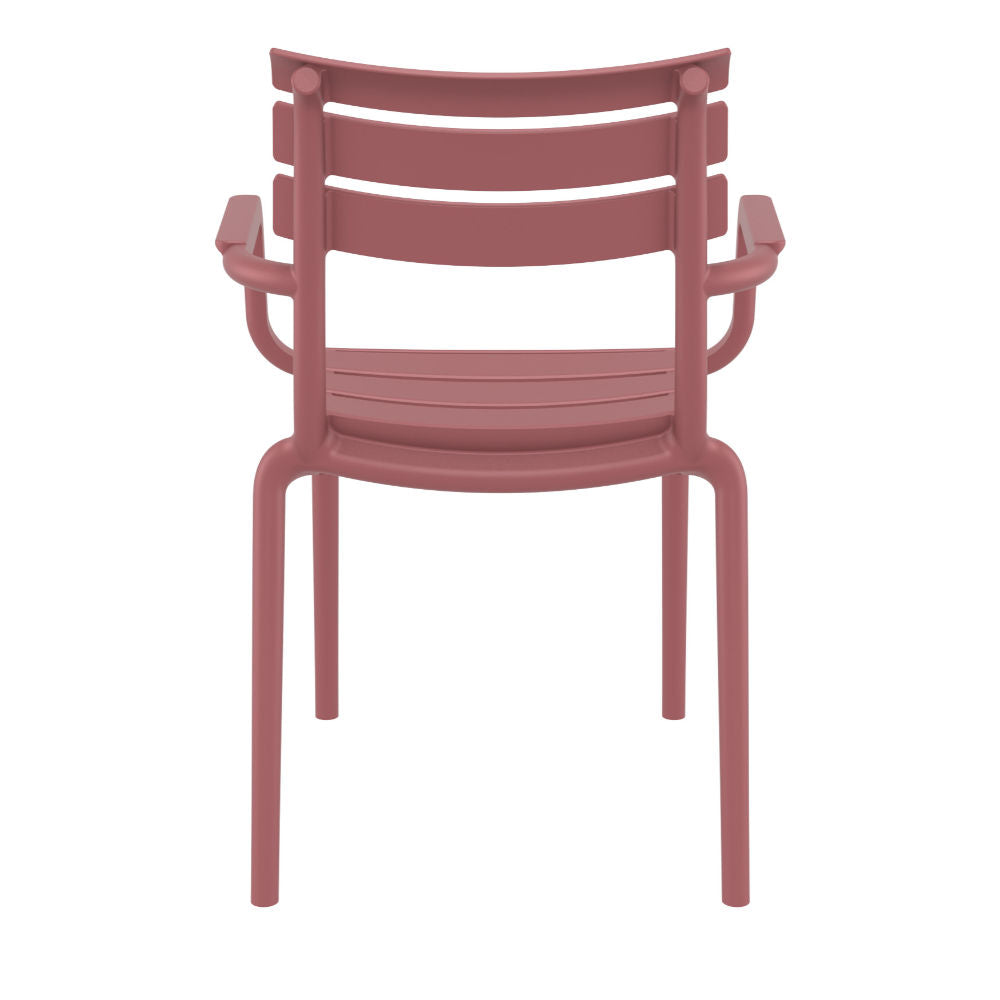 Compamia Paris Resin Outdoor Arm Chair In Black/Dark Gray/Taupe/Marsala/Olive Green/White - Set of 2