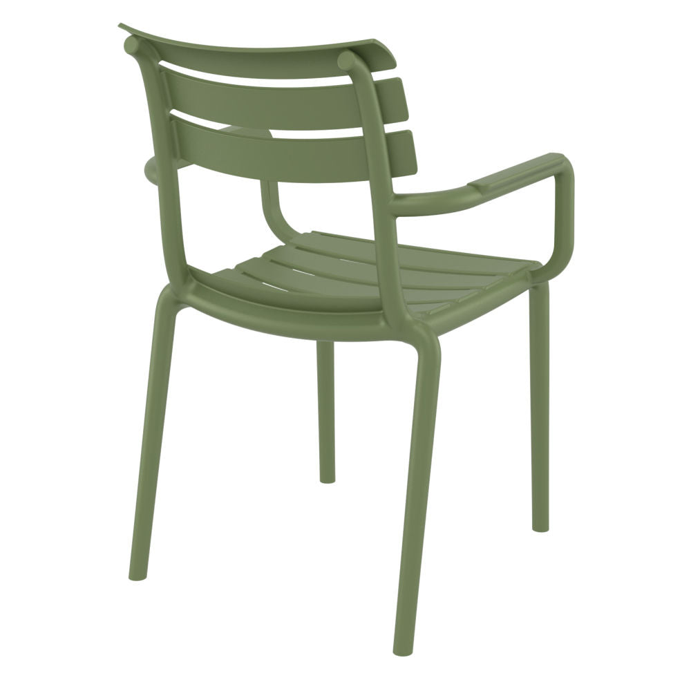 Compamia Paris Resin Outdoor Arm Chair In Black/Dark Gray/Taupe/Marsala/Olive Green/White - Set of 2