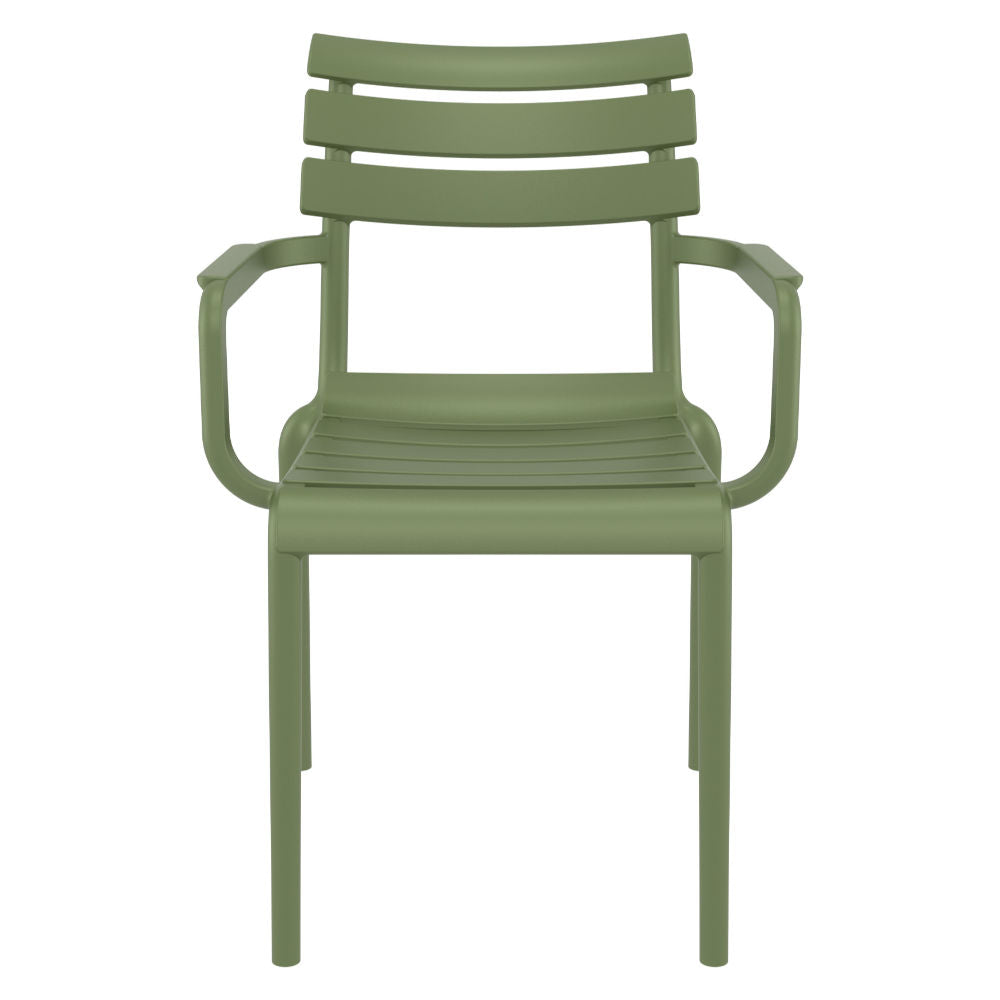 Compamia Paris Resin Outdoor Arm Chair In Black/Dark Gray/Taupe/Marsala/Olive Green/White - Set of 2