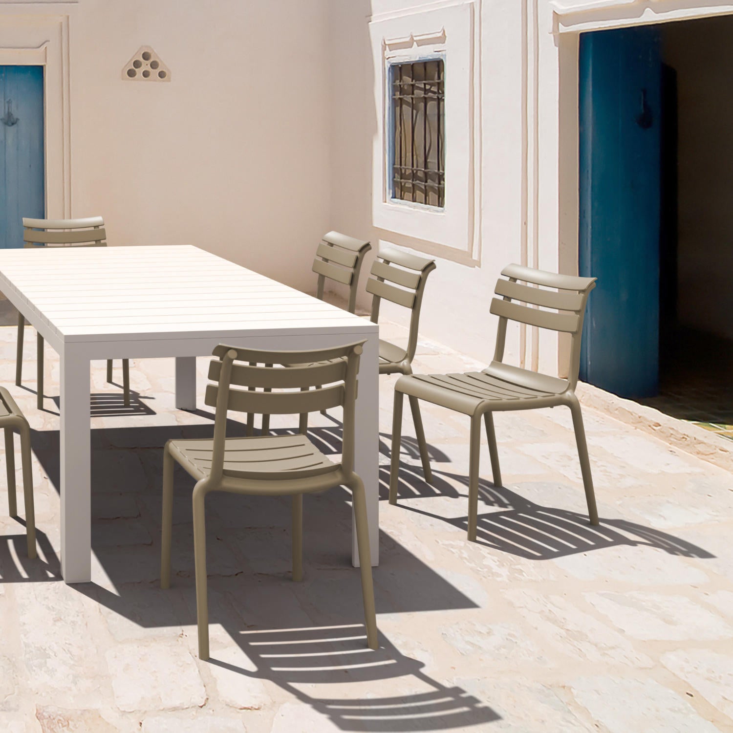 Compamia Helen Resin Outdoor Chair In Black/Dark Gray/Taupe/Marsala/Olive Green/White - Set of 2
