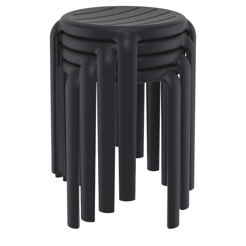 Compamia Tom Resin Dining Stool in Black/Dark Gray/Taupe/Marsala/Olive Green/White - Set of 2