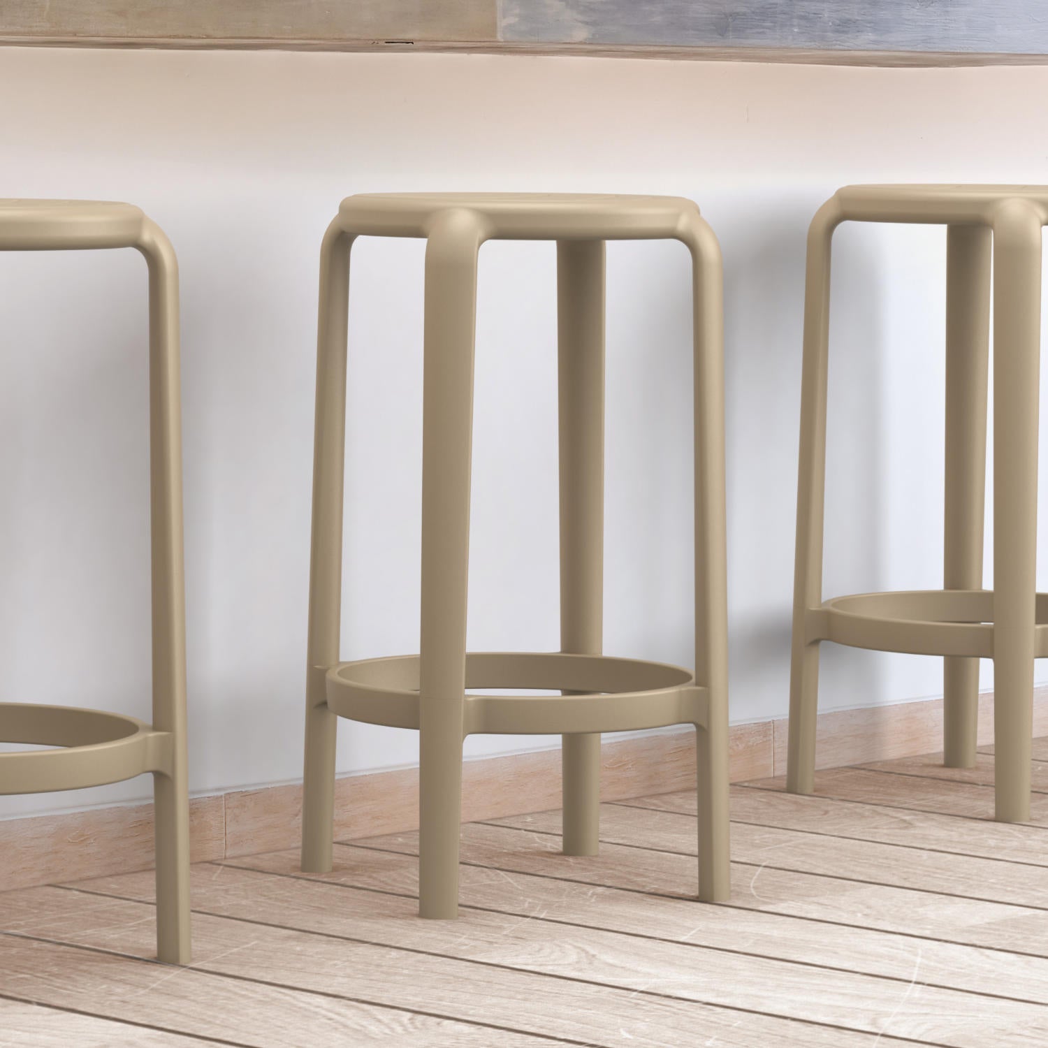 Compamia Tom Resin Counter Stool in Black/Dark Gray/Taupe/Marsala/Olive Green/White - Set of 2