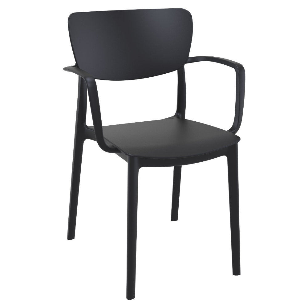 Compamia Lisa Round Dining Set with 47 inch White Table and Black/Dark Gray/Taupe/Olive Green/Red/White Armcairs