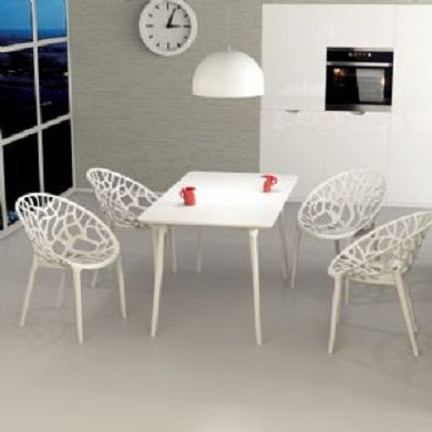 Compamia Maya 55 inch Outdoor Rectangle Dining Table in Black/White