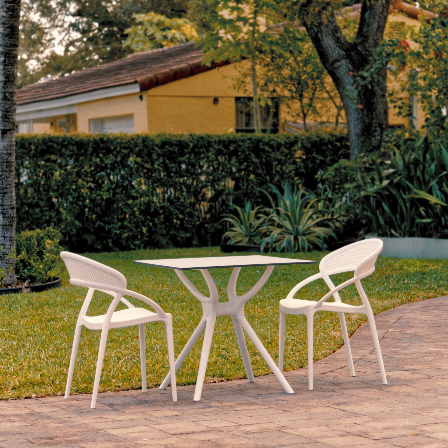 Compamia Sunset Dining Set with 2 Chairs White